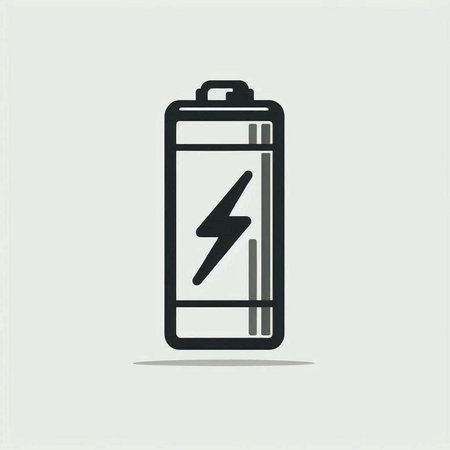 Smartphone with lightning icon. Vector illustration. Flat design style.
