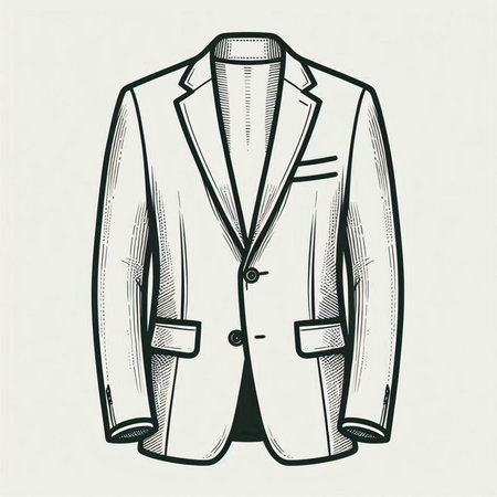 Sketch of a business suit. Vector illustration in vintage style.
