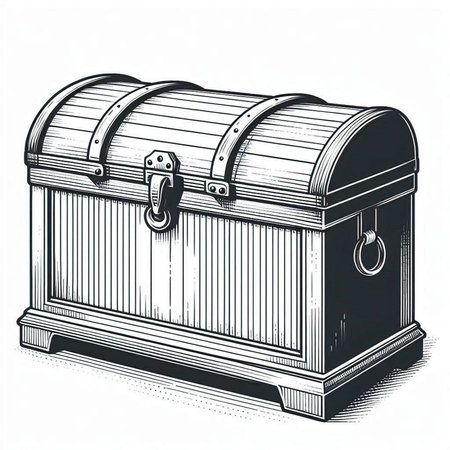 Vintage engraving illustration of a chest. Digitally restored image from a mid-19th century...