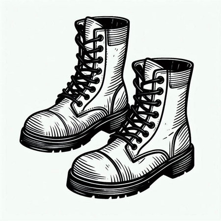 sketch of boots on a white background, vector illustration.
