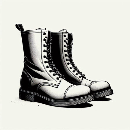 sketch of boots on a white background, vector illustration.