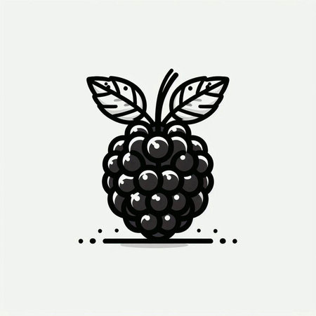 Blackberry vector icon. Hand drawn blackberry illustration isolated on white background.