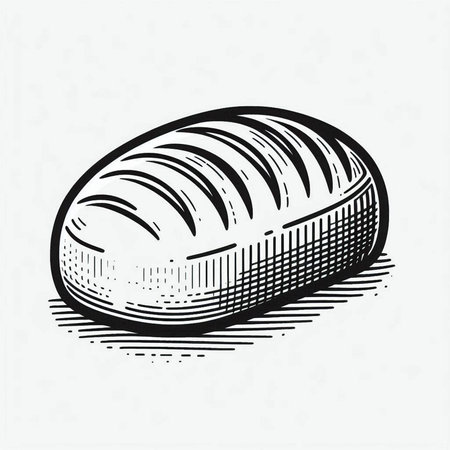 Sliced bread. Hand drawn vector illustration. Isolated on white background.
