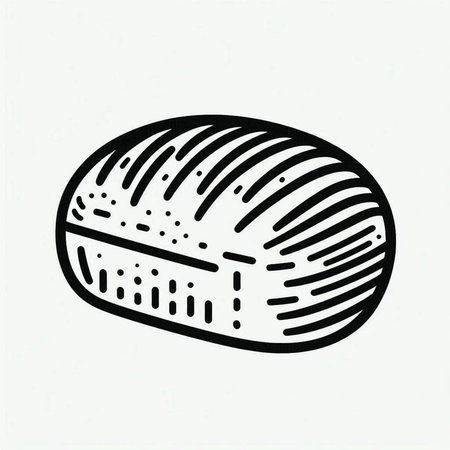 Bread icon. Hand drawn illustration of bread vector icon for web design