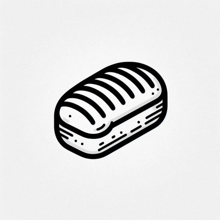 Bread icon on the white background. Vector illustration for your designの写真素材