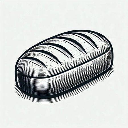 Sketch of bread. Vector illustration of a loaf of bread.