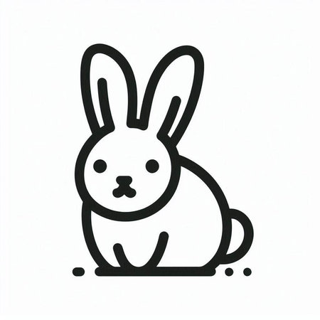 Rabbit doodle icon. Cute animal vector illustration.の写真素材