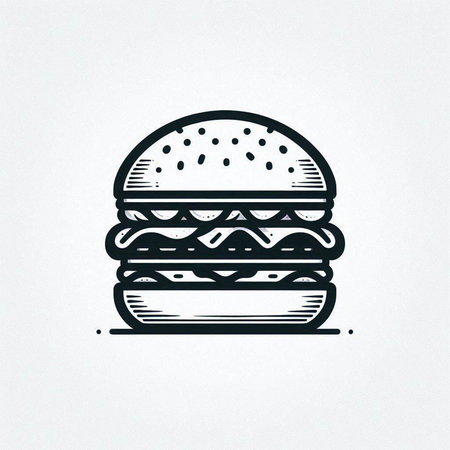Hamburger icon on the white background. Hand drawn vector illustration.の写真素材