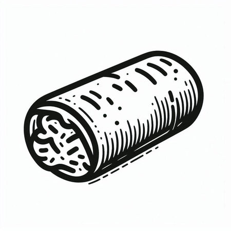 Illustration of a roll of bread. Vector illustration of a roll of bread.の写真素材