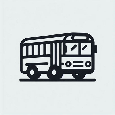 Bus icon in trendy flat style isolated on grey background. Vector illustration.
