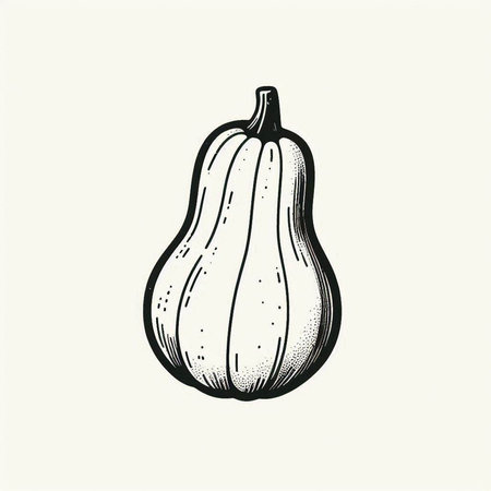 Pumpkin. Hand drawn vector illustration in vintage engraving style.の写真素材