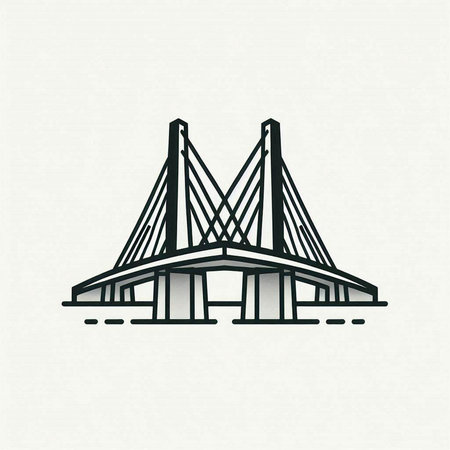 Bridge icon. Vector illustration of a modern bridge. Construction symbol.
