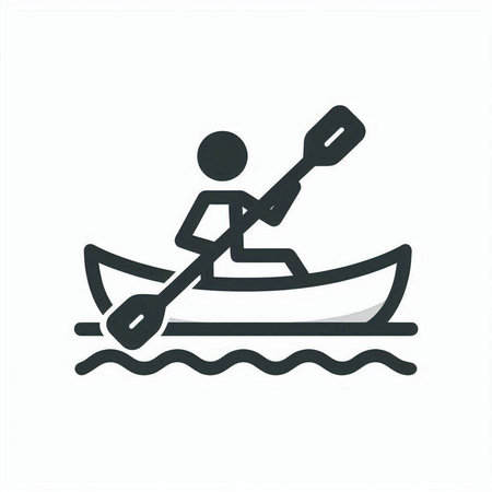 kayak icon on white background, vector illustration. Flat design.