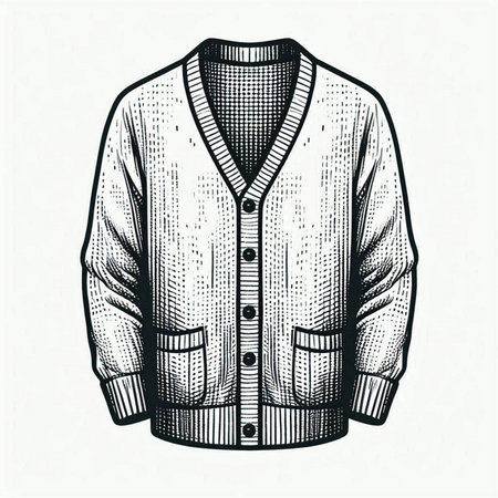 Vintage hand drawn illustration of men's jacket. Sketch scratch board imitation.