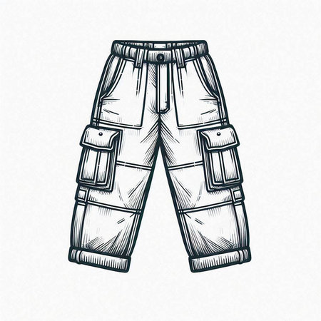 Sketch pants. Vector illustration of a man's pants.の写真素材