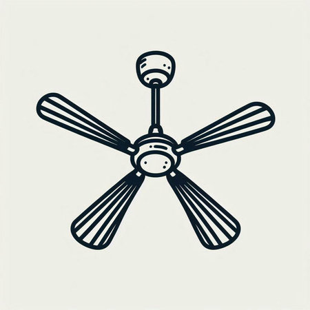 Ceiling fan icon in vintage engraving style. Vector illustration.