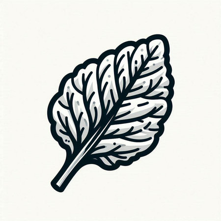 Lettuce leaf icon. Hand drawn illustration of lettuce leaf icon for web design