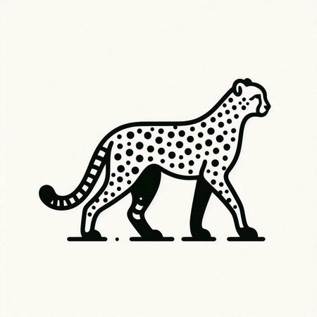 Cheetah in the style of engraving. Vector illustration.の写真素材