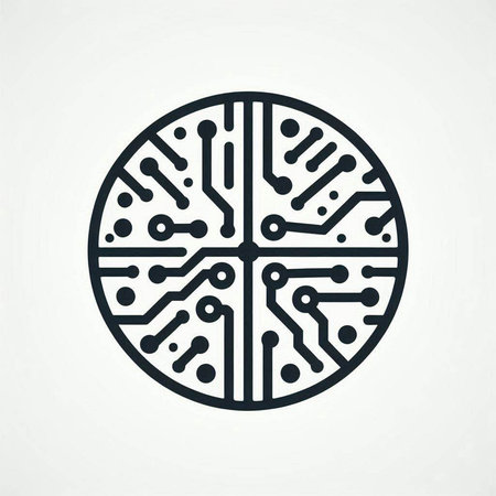 Circuit board vector icon in trendy flat style isolated on grey background for your web site design.
