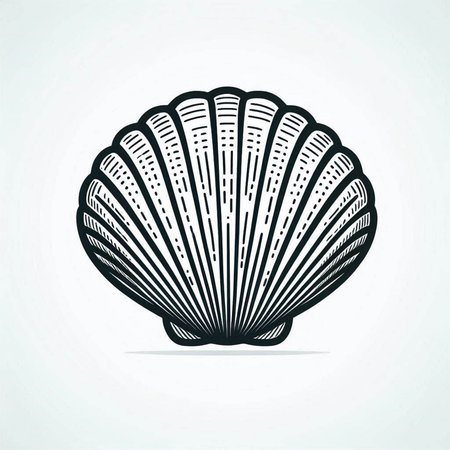 Seashell on a white background. Vector illustration of a shell.
