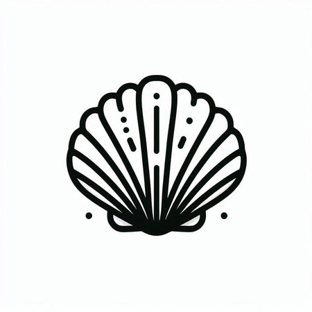 Scallop shell. Hand drawn vector illustration in doodle style.