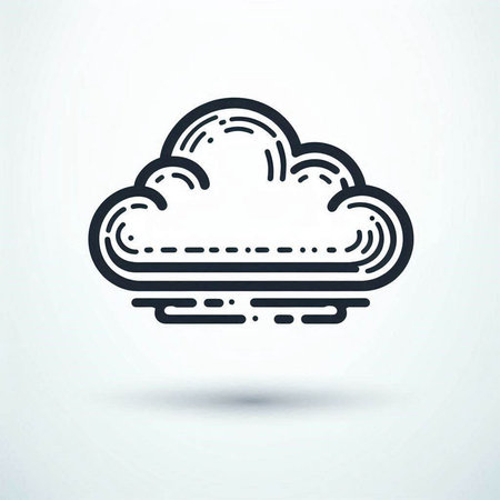 Cloud icon, vector illustration. Flat design style with dark shadow.
