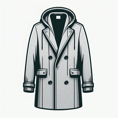 Men's coat isolated on white background. Clipping path included.