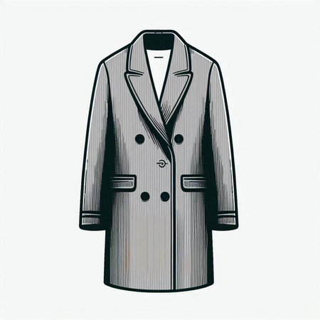 Vector illustration of a coat. Isolated on a white background.