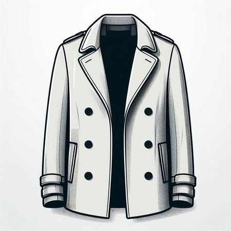 Sketch of a coat on a white background. Vector illustration