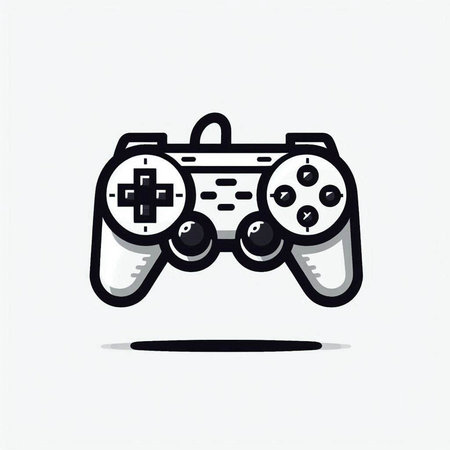 video game controller doodle icon, vector illustration. eps 10