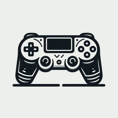 Retro video game controller. Gamepad icon. Vector illustration.