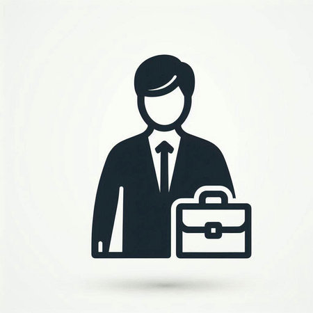 Businessman with briefcase icon, vector illustration. Flat design styleの写真素材