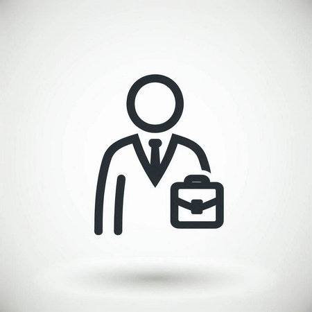 Businessman with briefcase icon, vector illustration. Flat design styleの写真素材