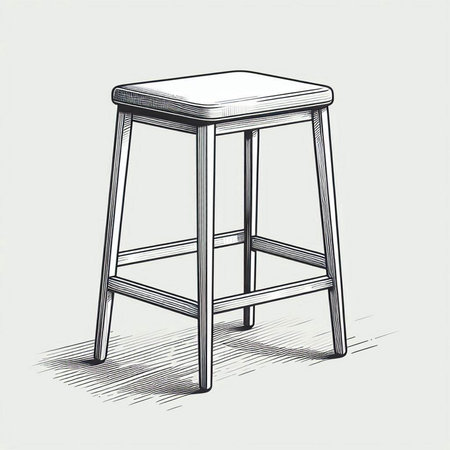sketch of a bar stool on a white background, vector illustrationの写真素材