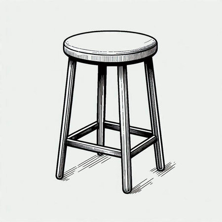Sketch of bar stool on white background. Vector illustration.の写真素材