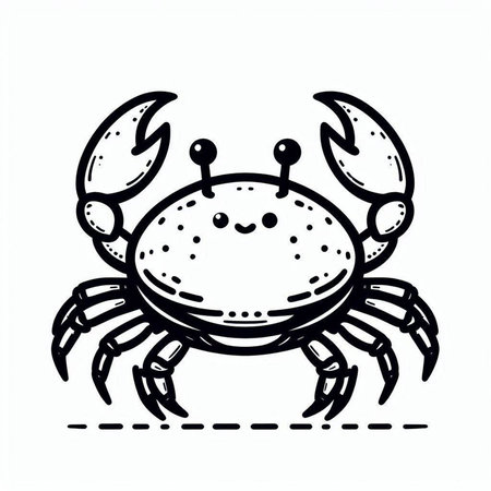 Crab. Hand drawn vector illustration in sketch style. Isolated on white background.の写真素材