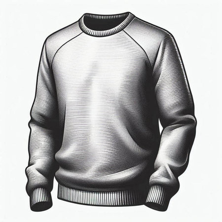 Mockup of men's sweater. Vector illustration on a white background.