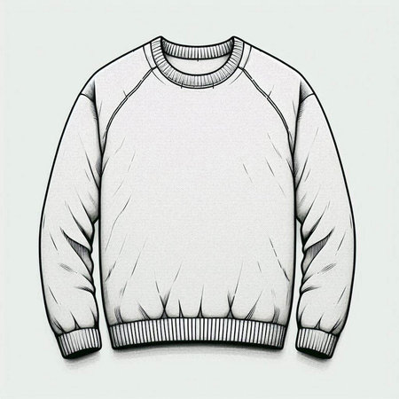 Men's sweater on a white background, sketch for your design.