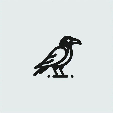 Crow icon illustration isolated vector sign symbol with modern minimal flat style
