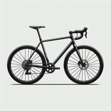 Bicycle on a white background. Monochrome vector illustration.