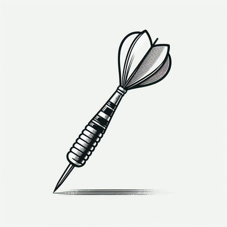 Dartboard vector icon. Hand drawn illustration of dartboard.