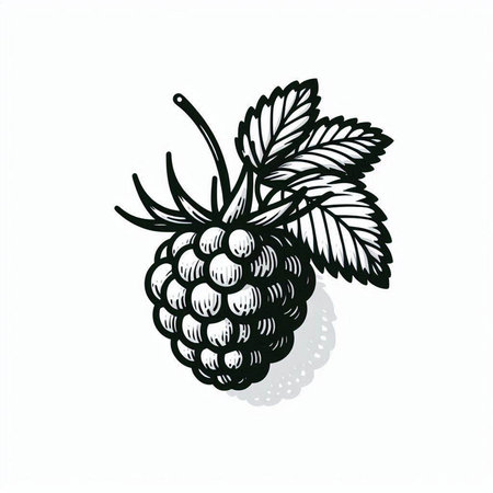 Blackberry hand drawn vector illustration. Isolated berry on white background.