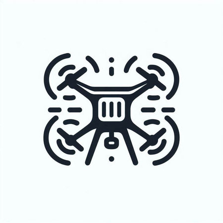 Drone quadcopter icon. Quadrocopter with camera. Vector illustration.