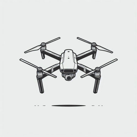 Drone icon. Quadrocopter with camera. Vector illustration.の写真素材