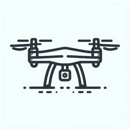 Drone quadcopter icon, vector illustration. Quadrocopter with camera.