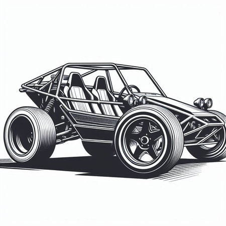 Sketch of an old car on a white background. Vector illustration