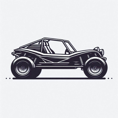 Retro car monochrome vector illustration. Design element for logo, label, emblem, sign.