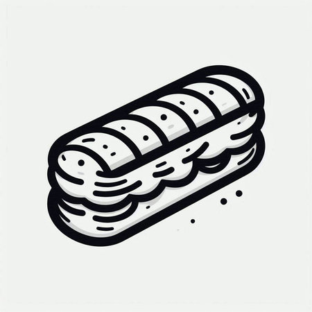 Illustration of hot dog. Isolated on a white background.