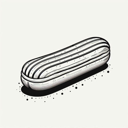 Vector hand drawn illustration of a hot dog. Isolated on white background.