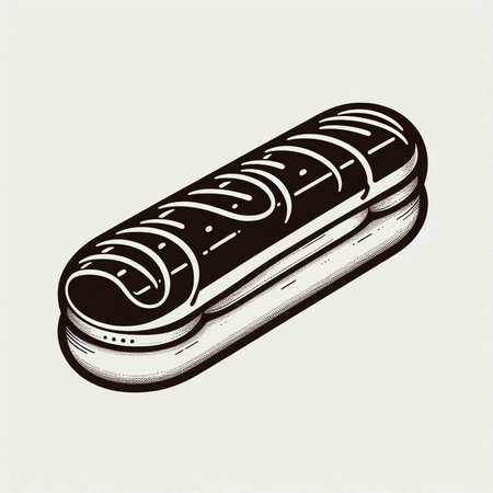 Hot dog. Vector illustration in retro style. Isolated on white background.